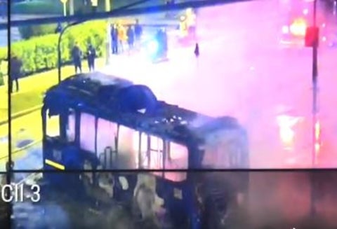 Bus del Sitp incinerado en marchas del 1 de mayo