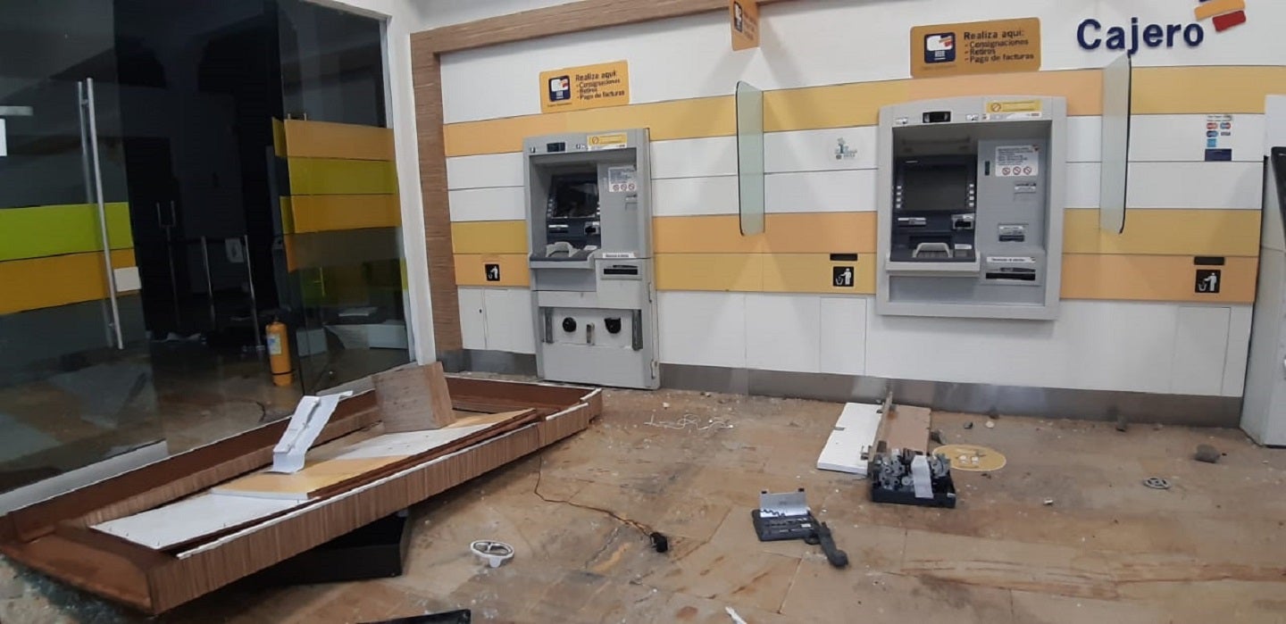 Cajero destruido paro Popayán