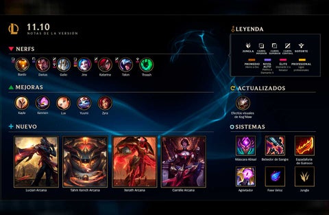 Actualización League of Legends 11.10