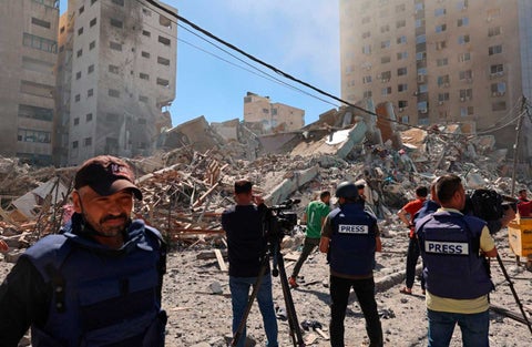 Torre Jala, en Gaza, sede de agencia AP y Al Jazeera