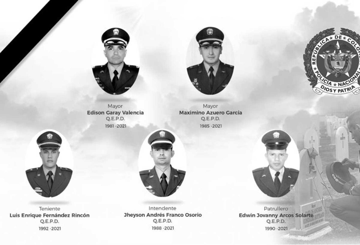 Uniformados muertos en Bolívar