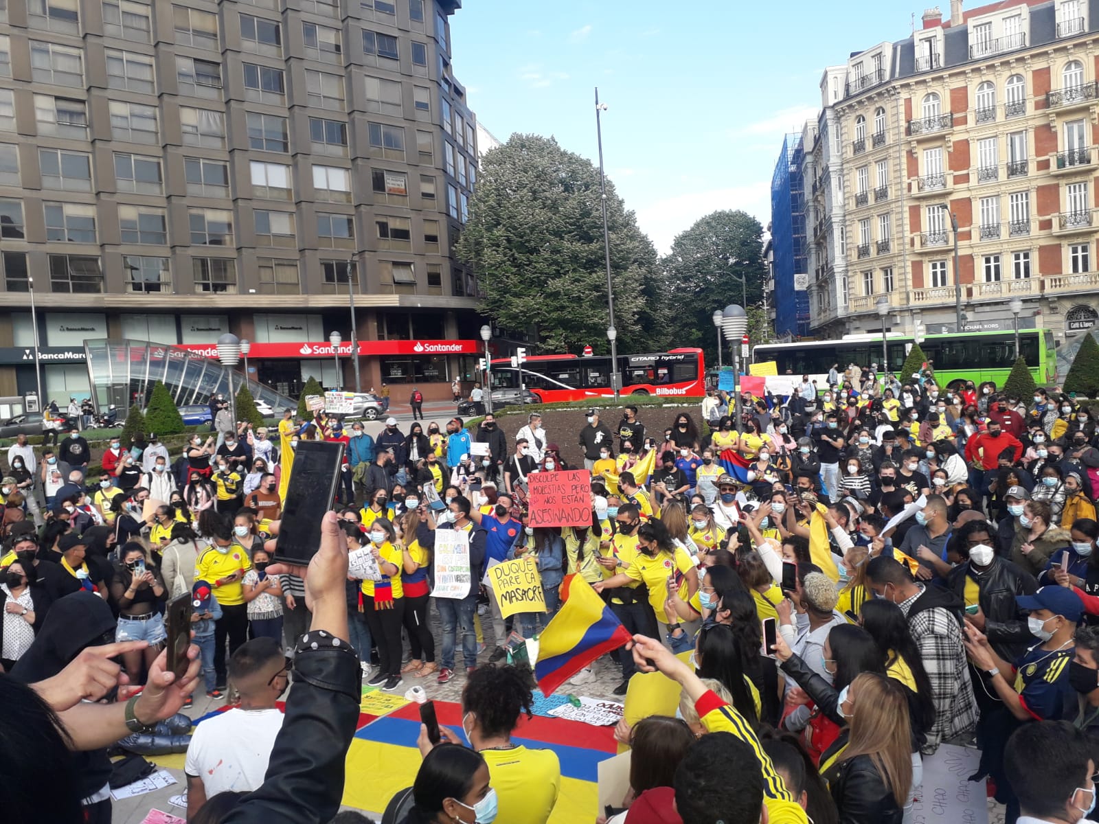 Manifestaciones en el País Vasco en apoyo a Paro Nacional en Colombia
