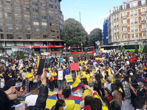 Manifestaciones en el País Vasco en apoyo a Paro Nacional en Colombia