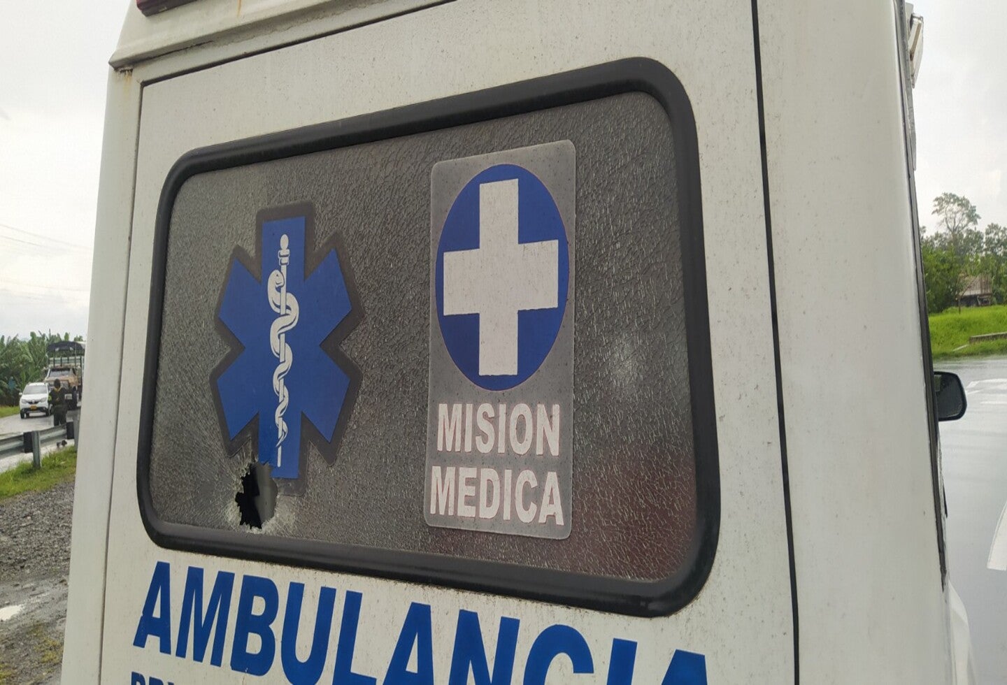 Así quedó la ambulancia del hospital de Chigorodó, Antioquia.