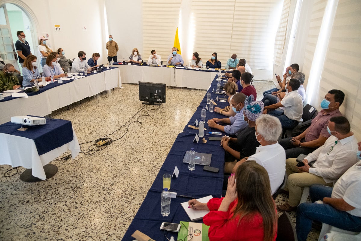 El presidente Iván Duque, desde el Puerto de Buenaventura (Valle del Cauca)