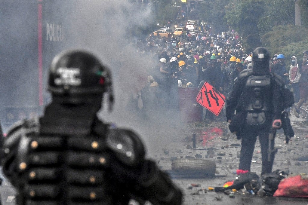 Protestas del paro nacional, en Medellín.