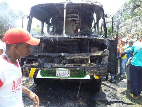 Bus en que murieron los 33 niños de Fundación Magdalena