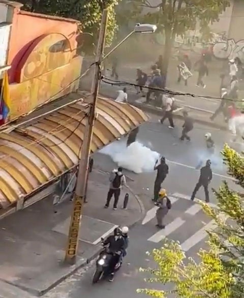 Recientes disturbios por las marchas en Medellín.