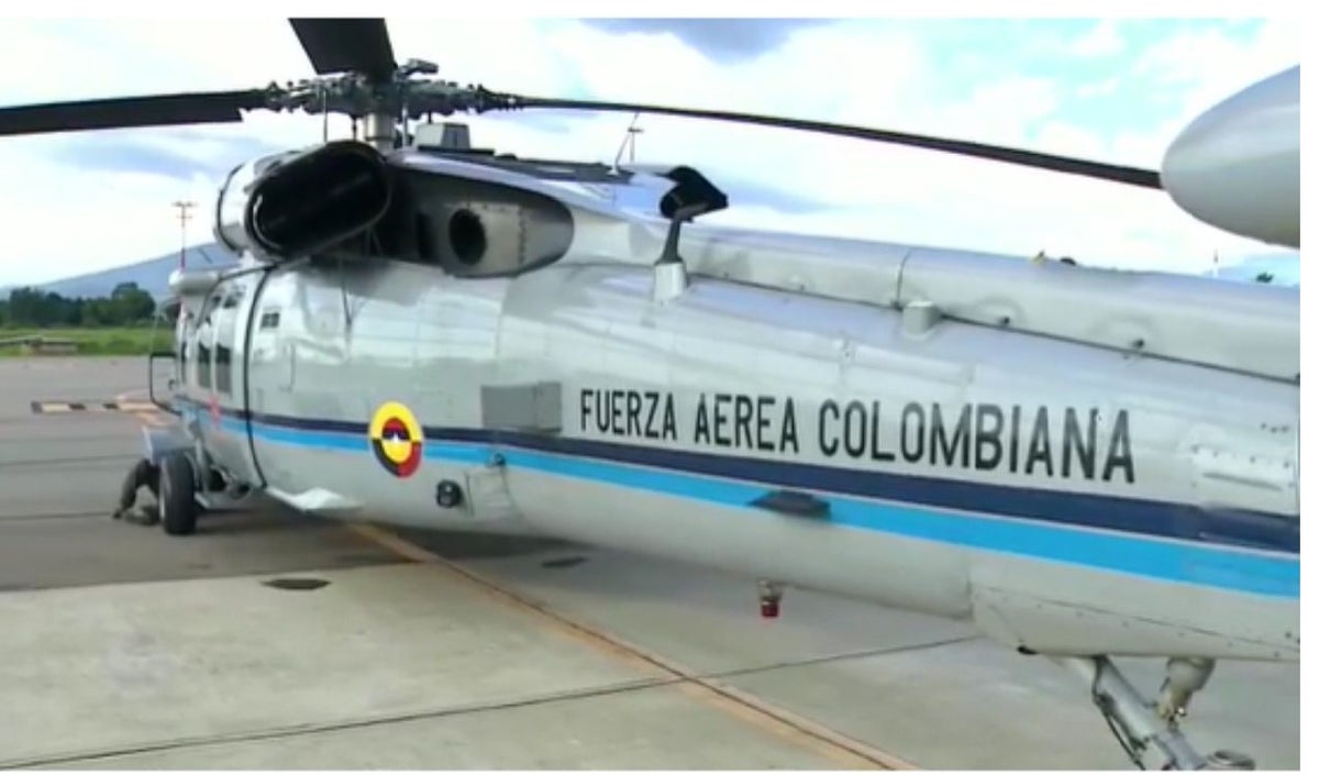Helicóptero en el que viajaba Duque