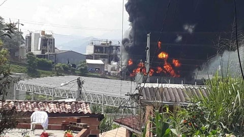 Incendio en empresa de Girardota, Antioquia.