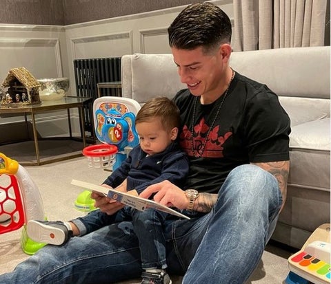 James Rodríguez y su hijo Samuel