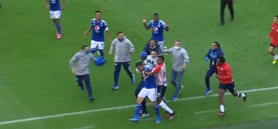 Millonarios vs Junior, bronca