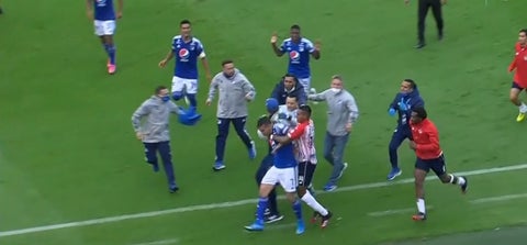 Millonarios vs Junior, bronca