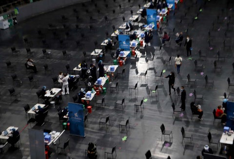 Vacunación anticovid en el Movistar Arena