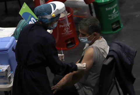 Vacunación anticovid en el Movistar Arena