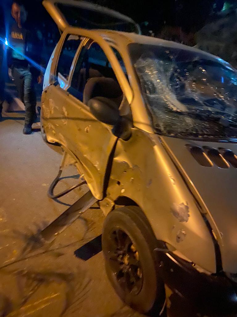Carro afectado por onda explosiva en Cúcuta