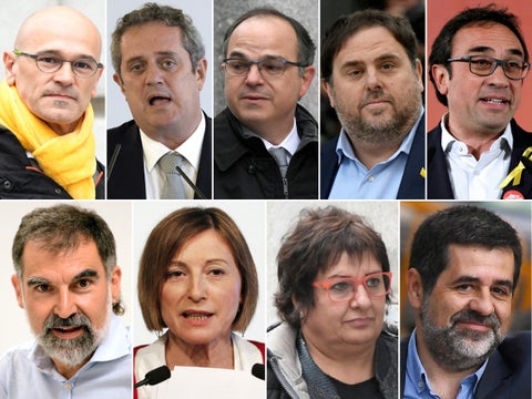 Líderes independentistas catalanes indultados por el Gobierno español