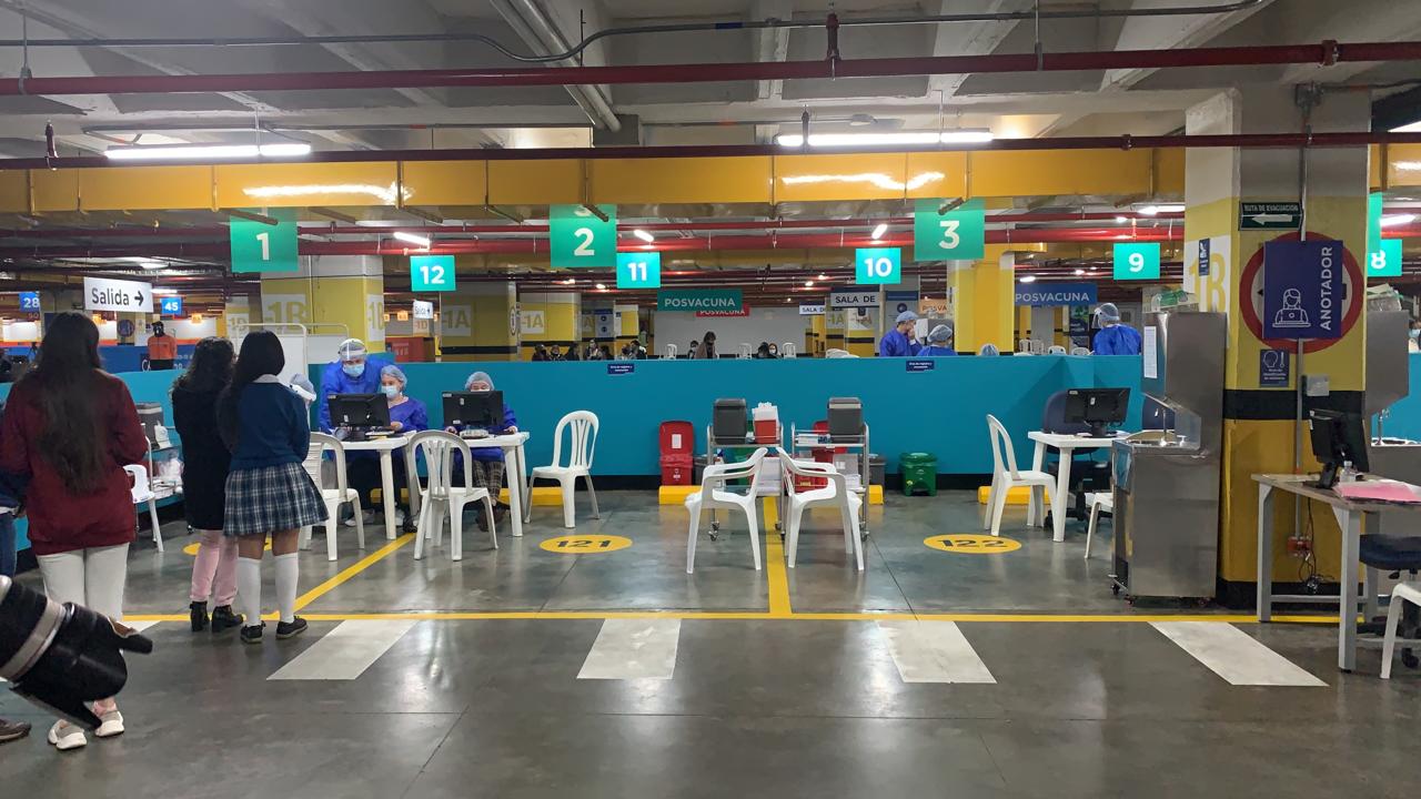 Punto de Vacunación de Cafam en Bogotá.