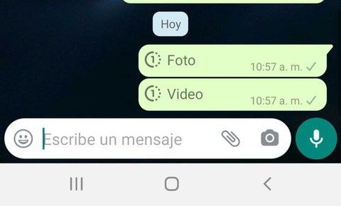 WhatsApp foto que se autodestruye