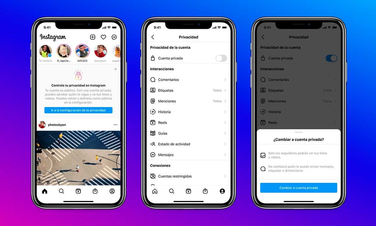 Instagram cambios para cuentas de menores de edad