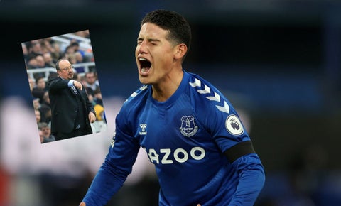 James Rodríguez y el primer feo de Rafa Benítez
