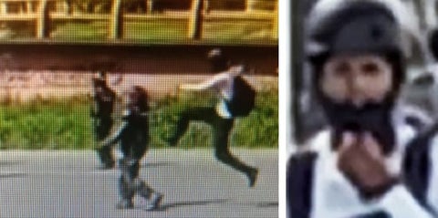 [Video] La patada karateca de manifestante que dejó noqueada a mujer policía en Medellín