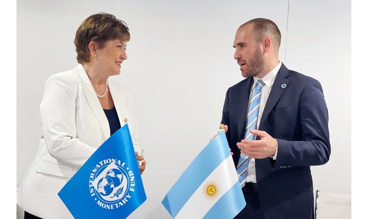 Kristalina Georgieva, directora del FMI y Martín Guzmán, ministro argentino de Economía