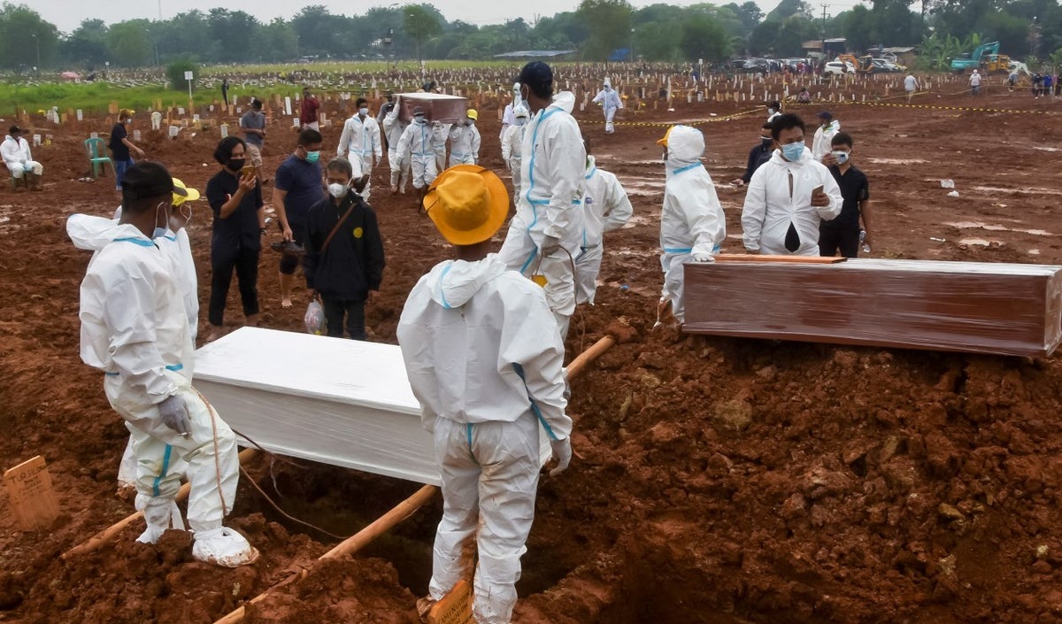 Muertos en Indonesia a causa de covid-19
