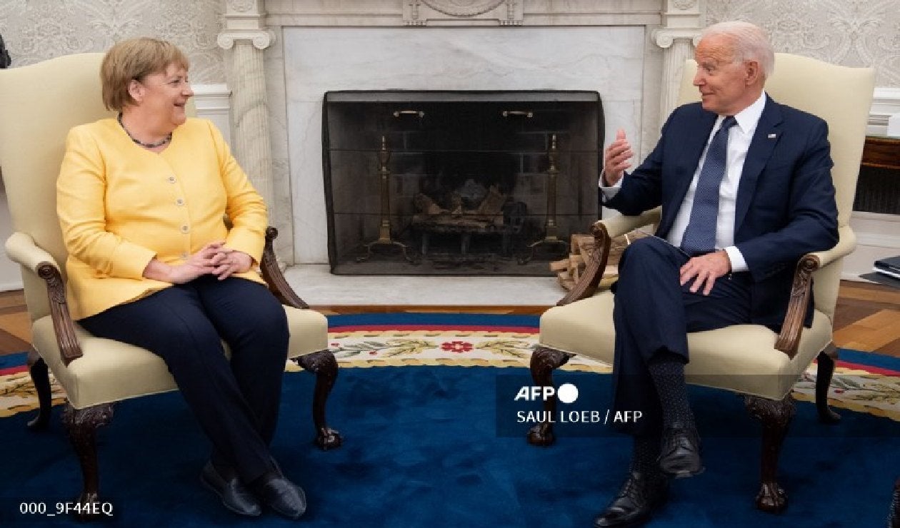 Angela Merkel y Joe Biden en la Casa Blanca
