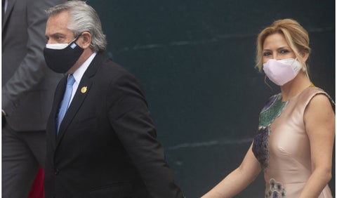Presidente Alberto Fernández y su esposa Fabiola Yáñez.