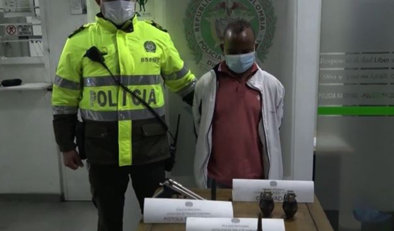 Hombre fue capturado con granadas en Bogotá