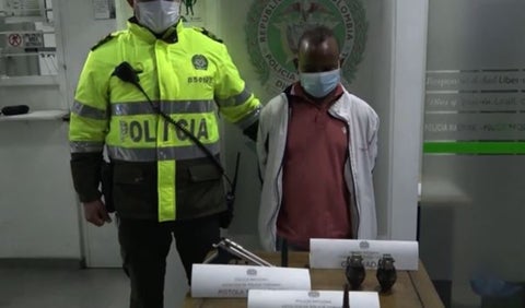 Hombre fue capturado con granadas en Bogotá