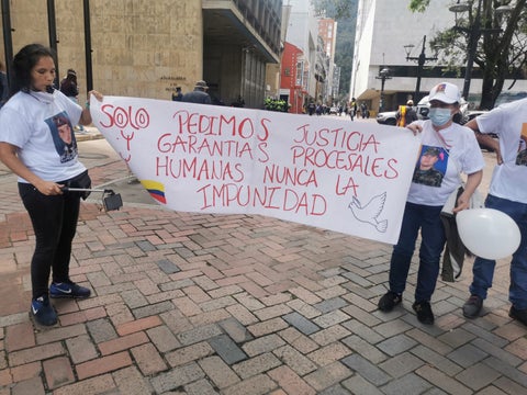 Protesta de familiares de exmilitares detenidos en Haití