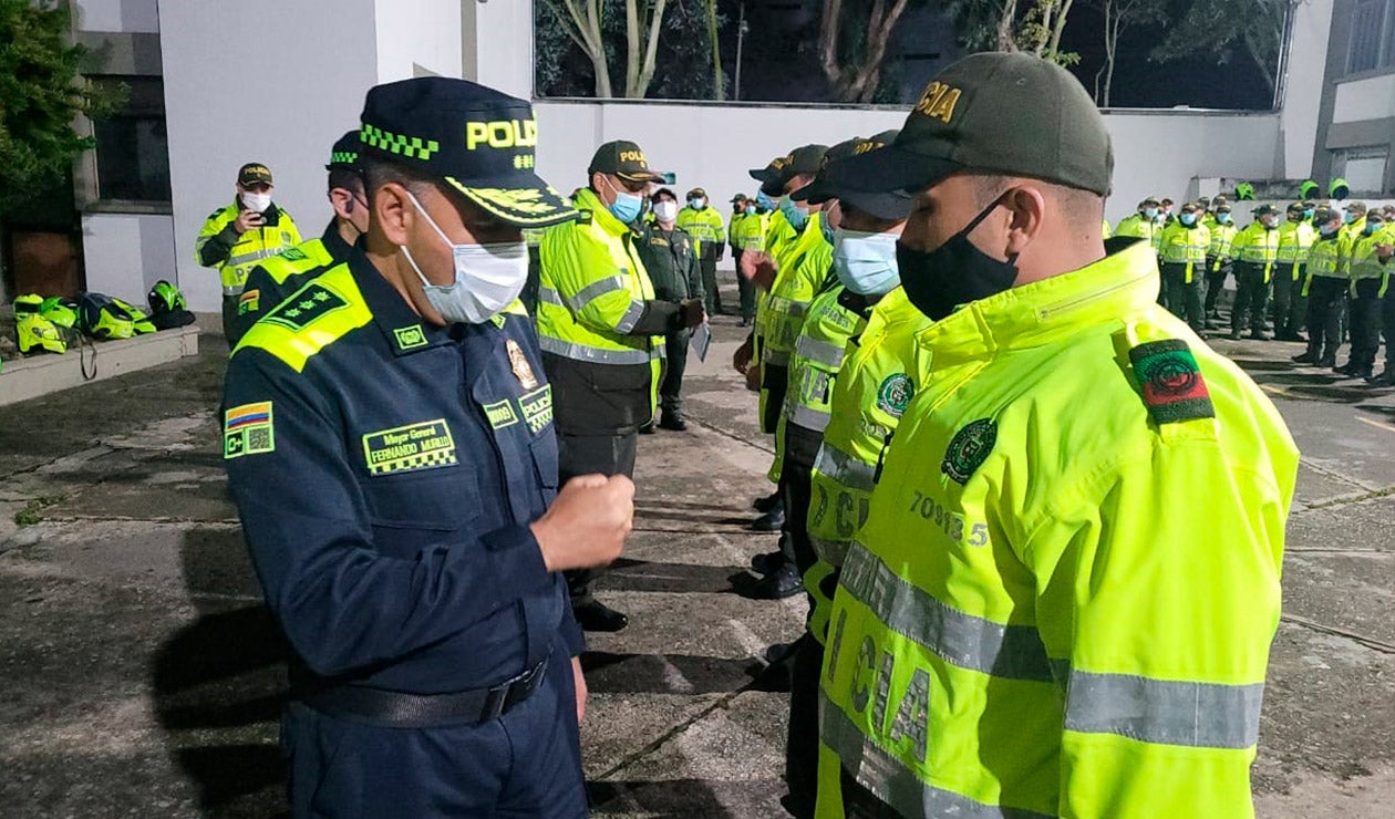 Uniformados de Policía en Bogotá