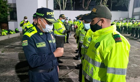 Uniformados de Policía en Bogotá