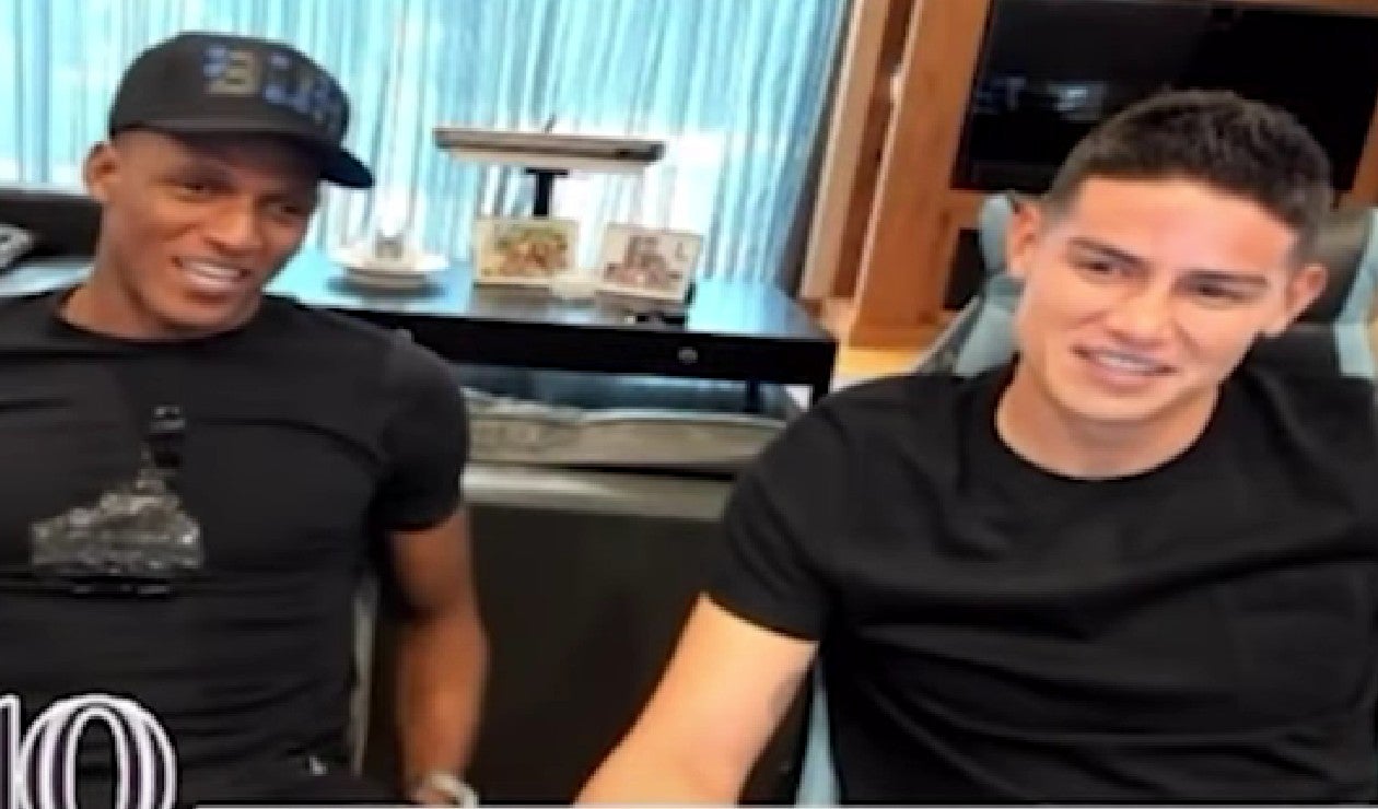 Yerry Mina y James Rodríguez