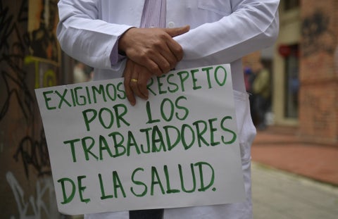 Protesta de médicos en Colombia