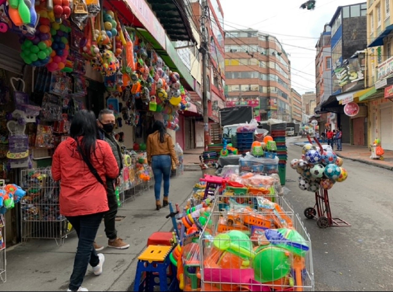 Sector comercial de San Victorino, en el centro de Bogotá