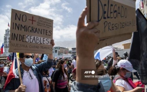 Manifestaciones en Chile contra los migrantes