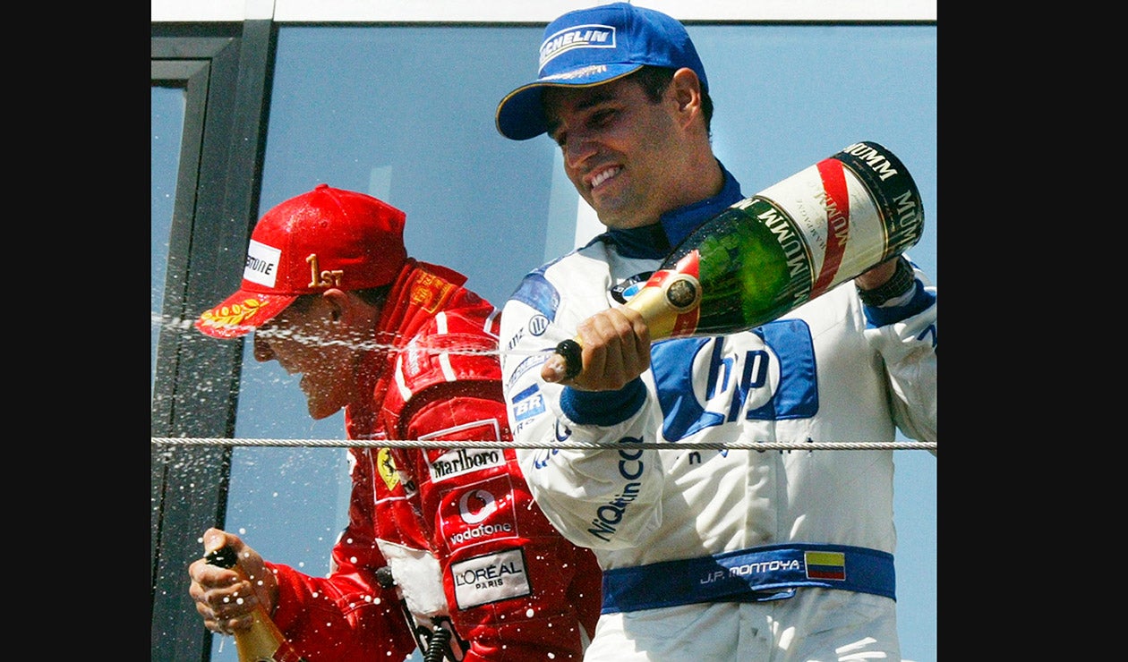 Juan Pablo Montoya y Michael Schumacher en Formula 1
