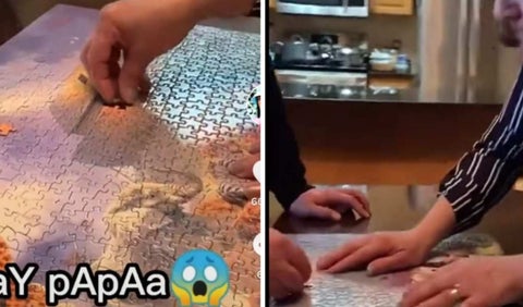 Mujer explota en rabia porque no le permitieron poner la última ficha de rompecabezas