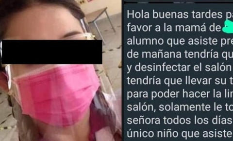 Profesora se burló en WhatsApp del único alumno que llegó a clase presencial
