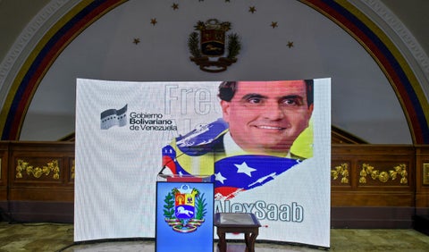 La Asamblea de Venezuela pone en su atril foto de Alex Saab