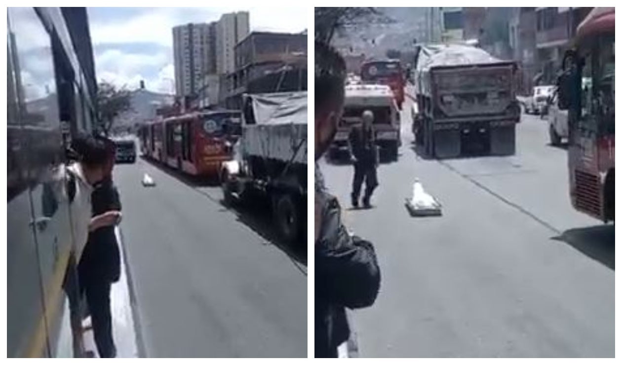 Muerto que se cayó de carro de criminalística