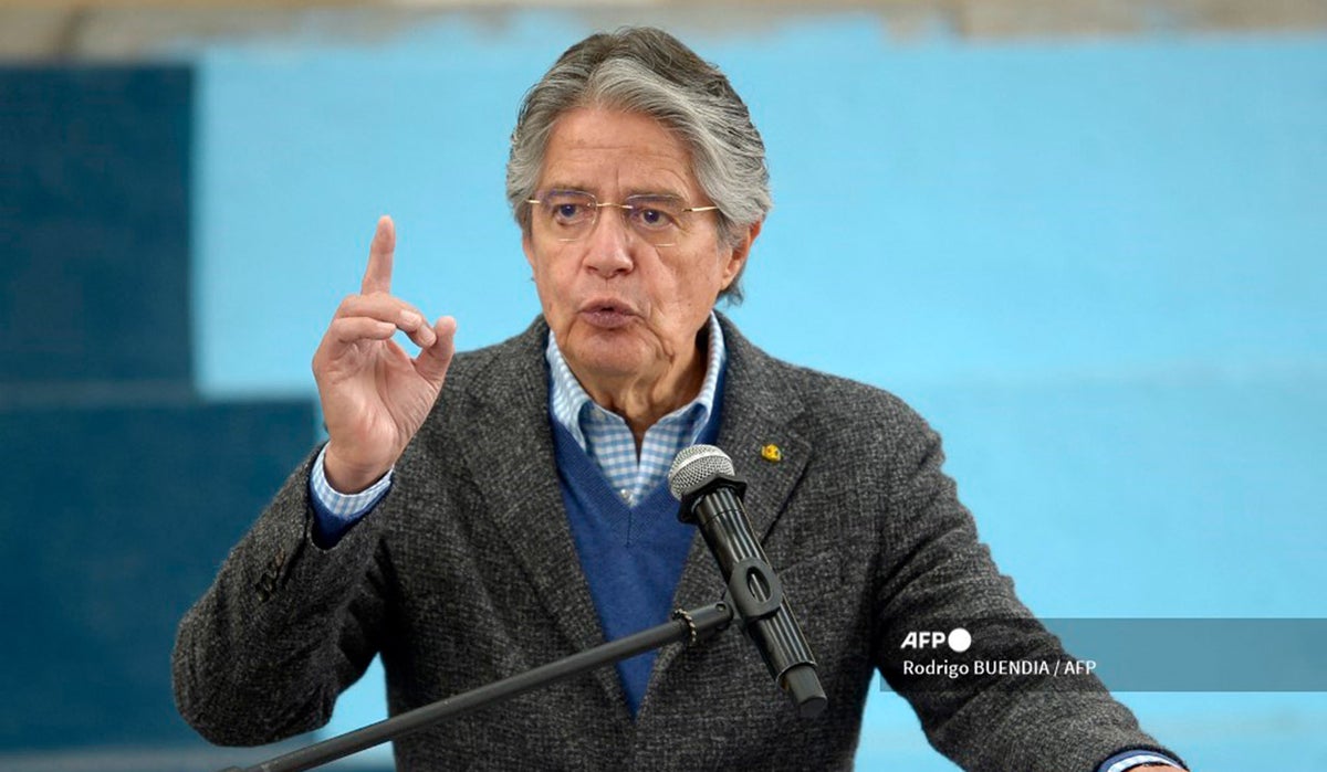 Guillermo Lasso, presidente de Ecuador, ofrece un discurso