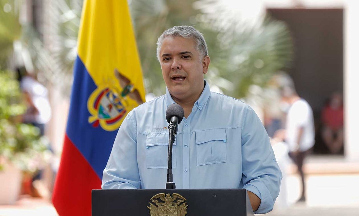 Iván Duque realizando una alocución presidencial