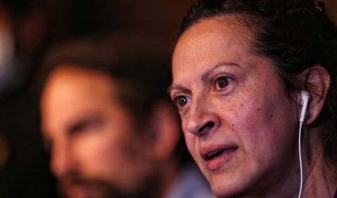 Jineth Bedoya en rueda de prensa