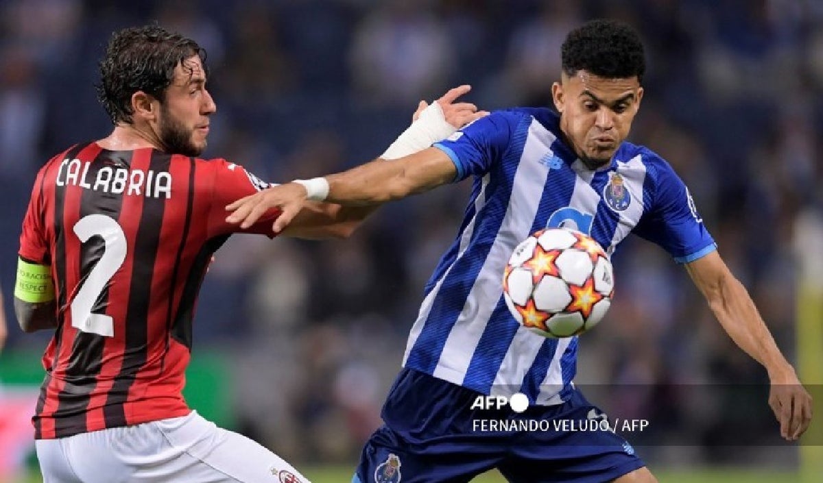 Luis Díaz en Porto vs Milán
