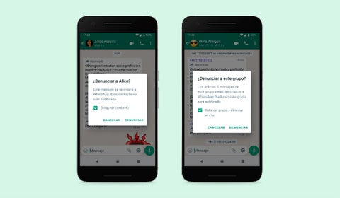 Reportar usuario de WhatsApp
