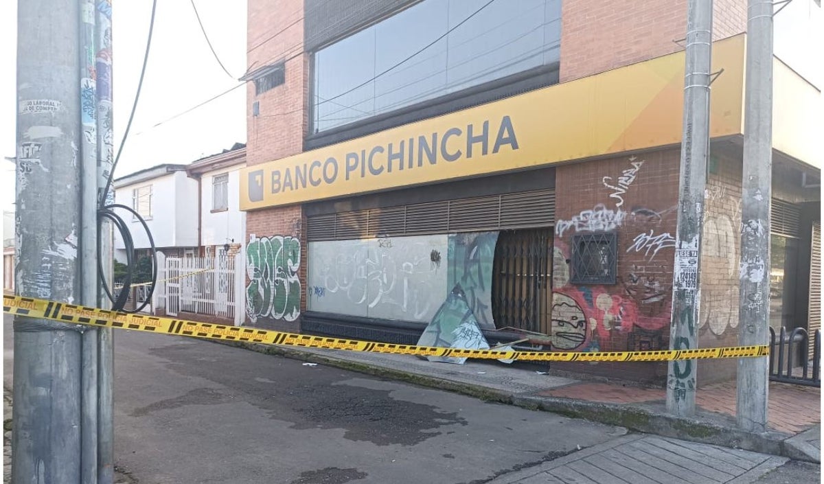 Intento de robo a banco Pichincha, en Bogotá